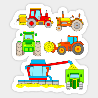 Combine Harvester Tractors Kids Sticker